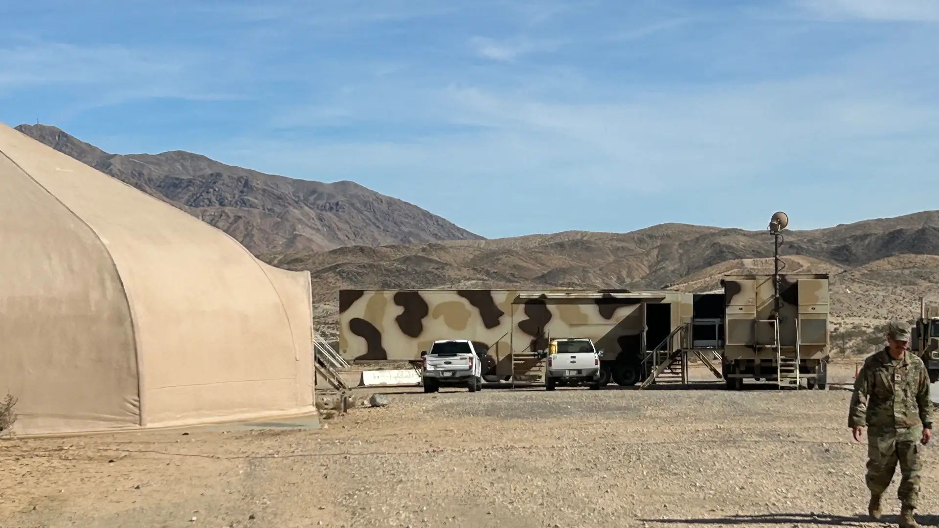 Soldiers preparing to begin a training rotation at the National Training Center.